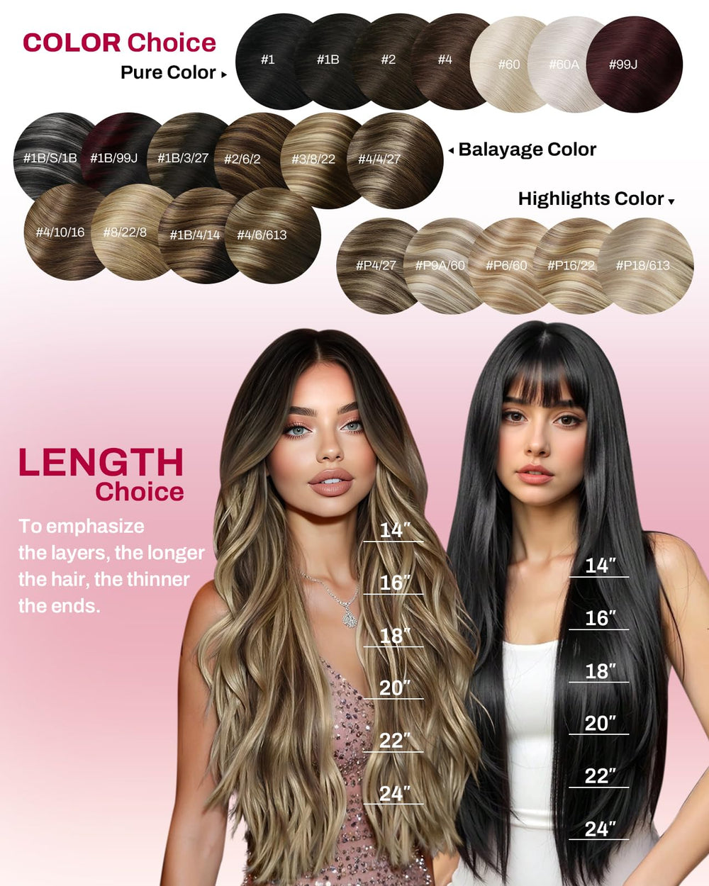 Moresoo clip-in extensions Silicone-padded clips for secure, gentle attachment.