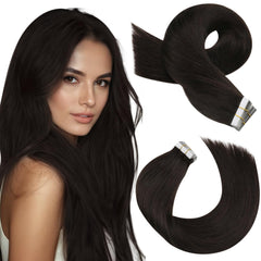 Moresoo dark brown hair extensions packaging shows natural blend for everyday wear.