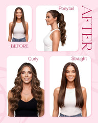 Moresoo microlink extensions jet black worn look with long length