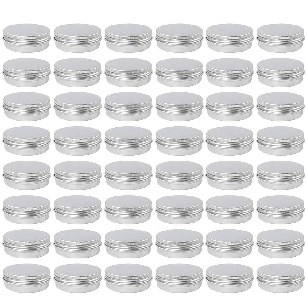 Moretoes 2oz aluminum tin with screw lid ideal for samples and travel-friendly storage.
