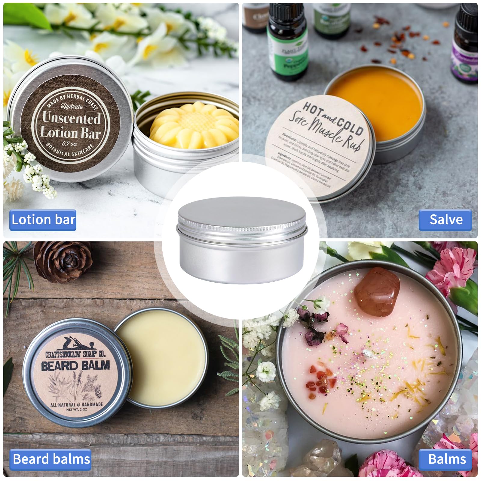 Moretoes 4oz tins ideal for travel-size products