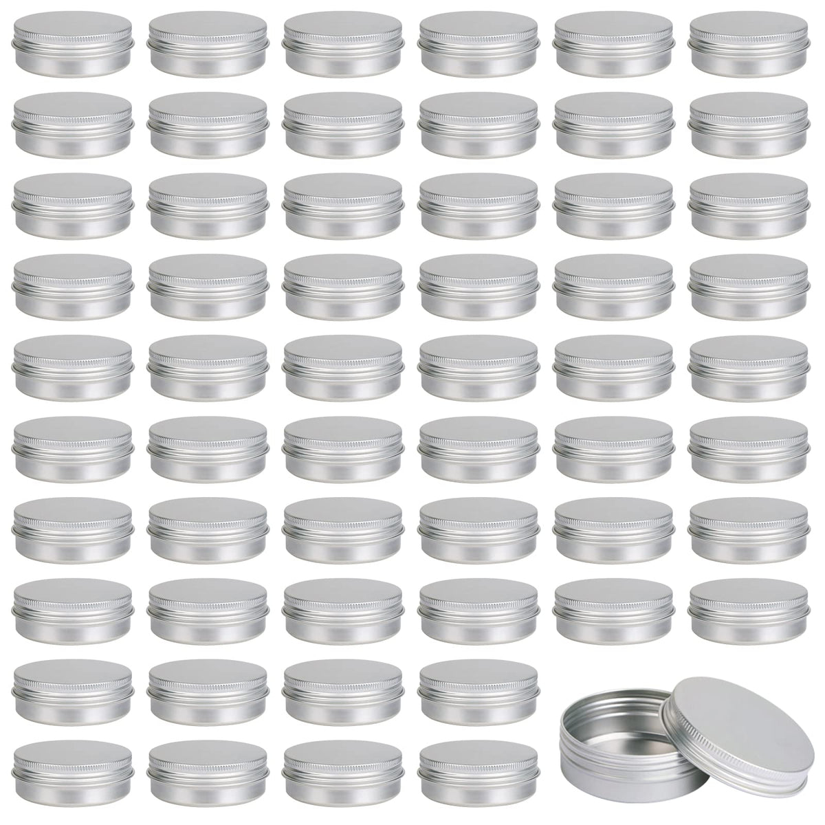 Moretoes 60-pack tins with screw lids for bulk balm storage.