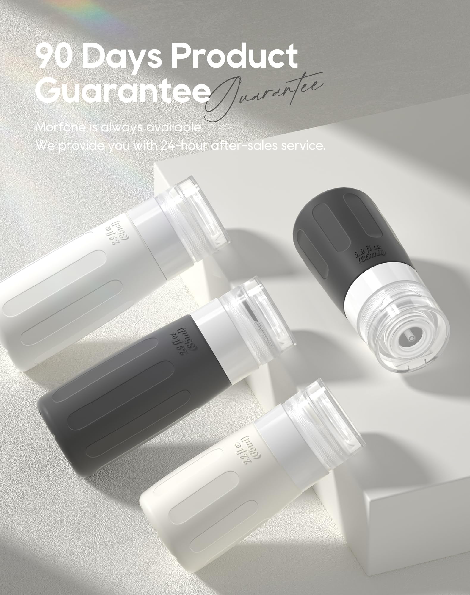 Morfone soft squeeze bottles offer flexible dispensing and comfortable grip.