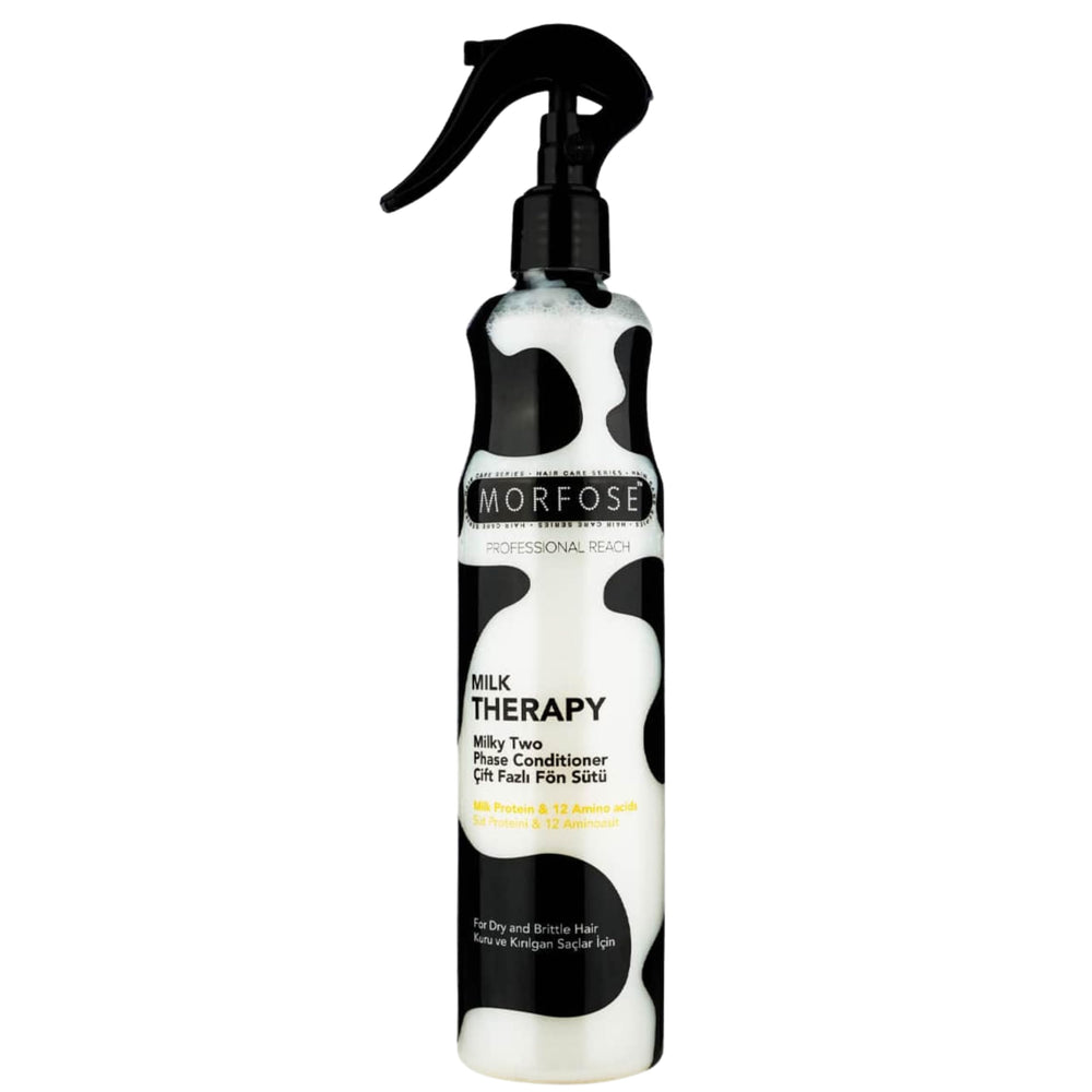 Morfose Milk Therapy dual-phase bottle ready to nourish dry hair with milk protein