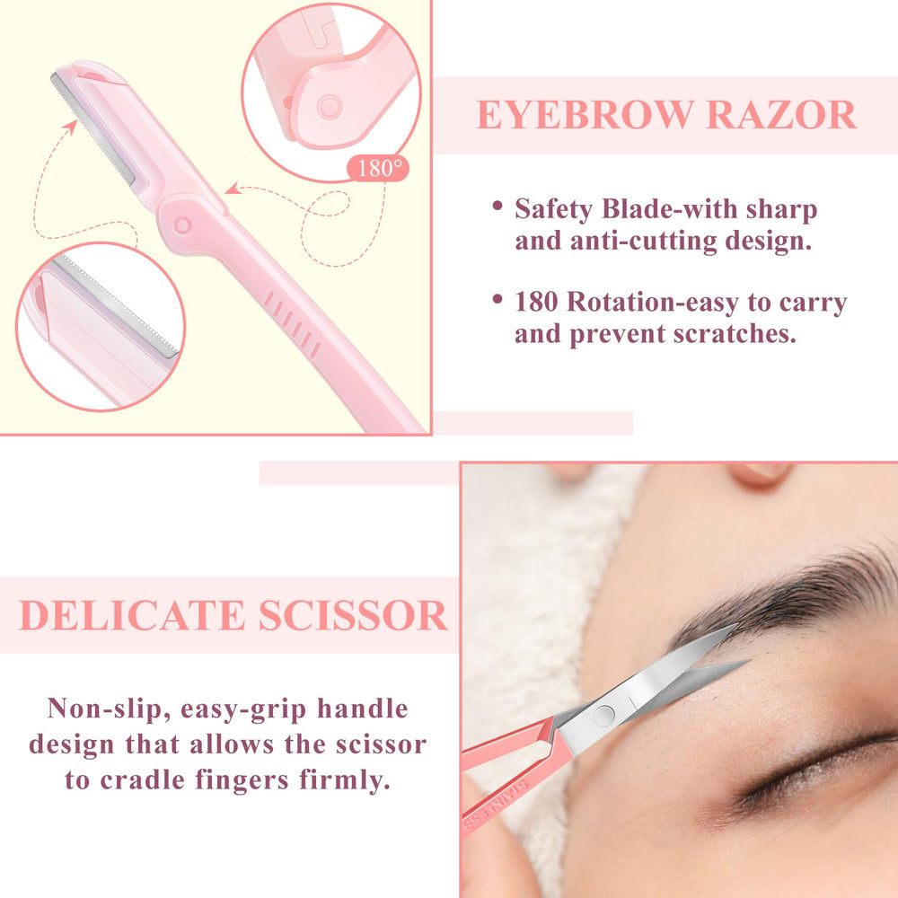 MORGLES Curved Eyebrow Scissors for trimming and detailing