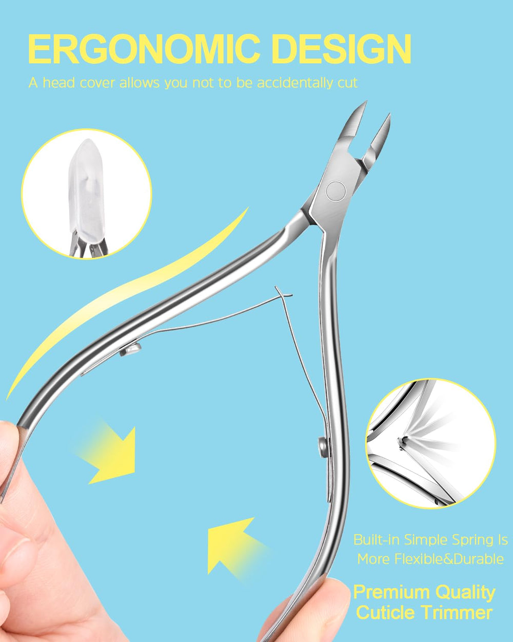MORGLES cuticle scraper and pusher for effortless debris removal