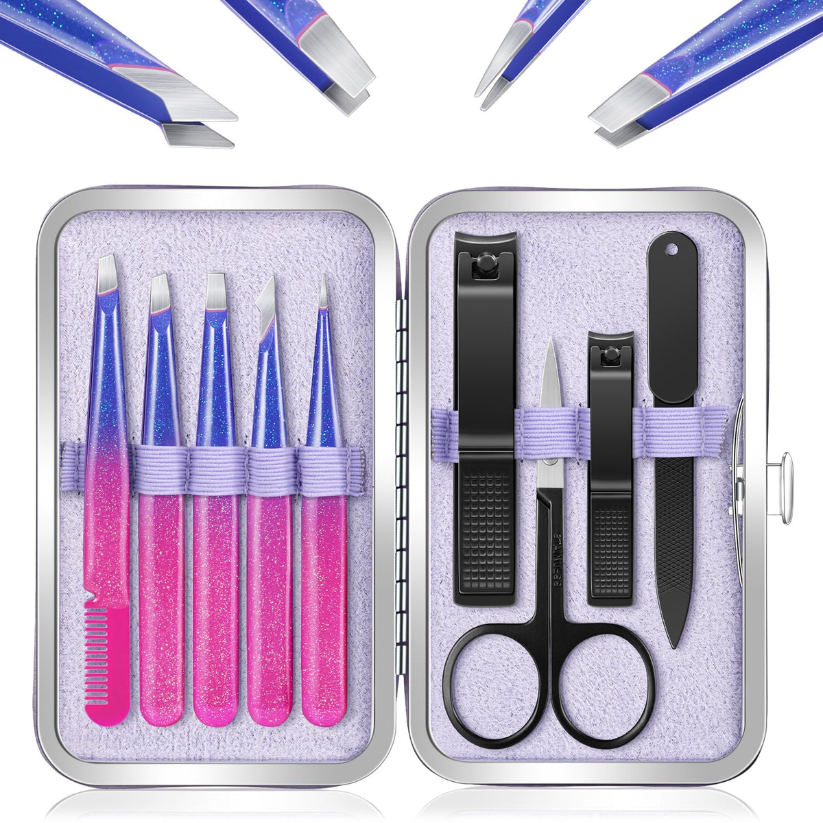 MORGLES Eyebrow Tweezers flat tip for precise brow shaping and grooming.