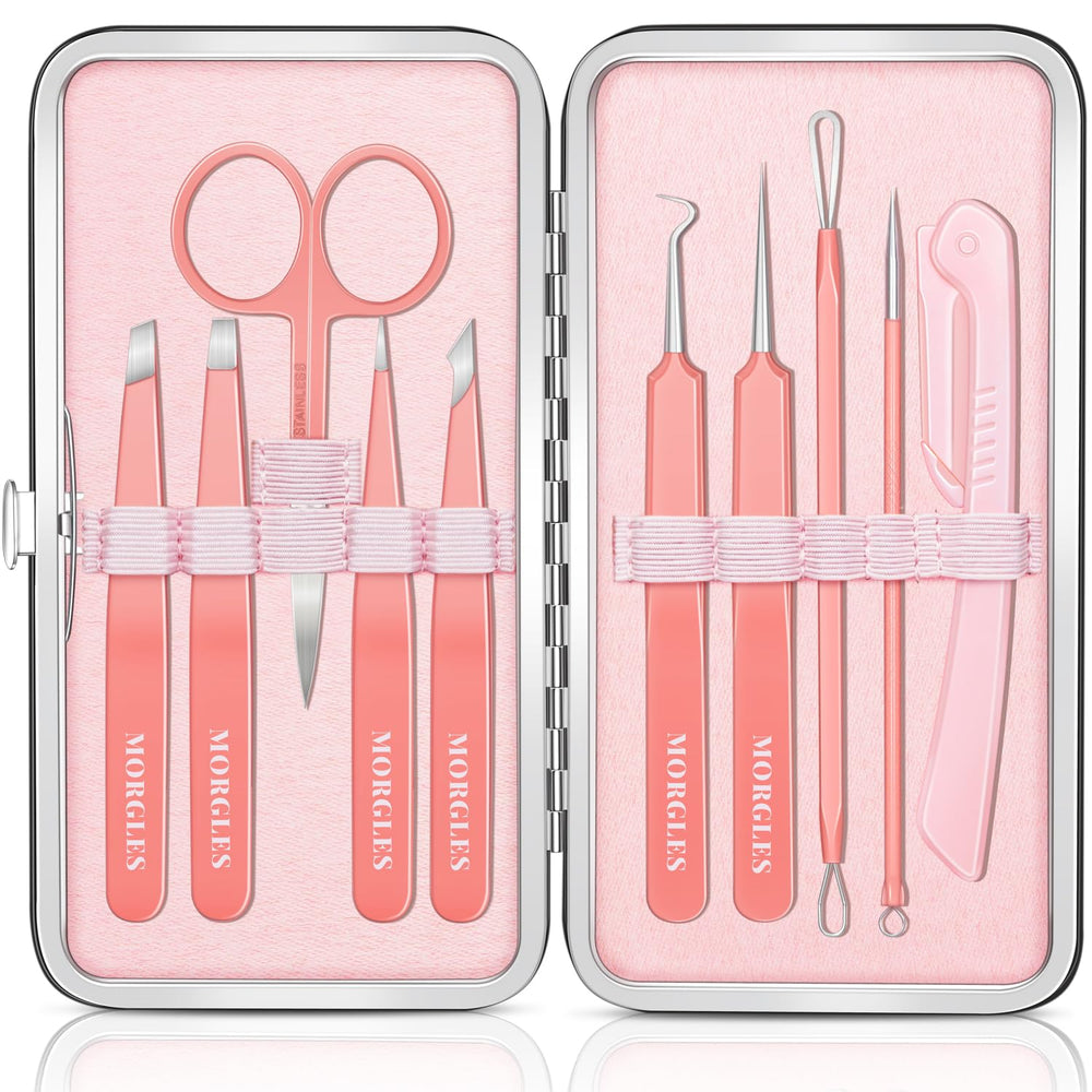 MORGLES Eyebrow Tweezers Set provides precise shaping for brows