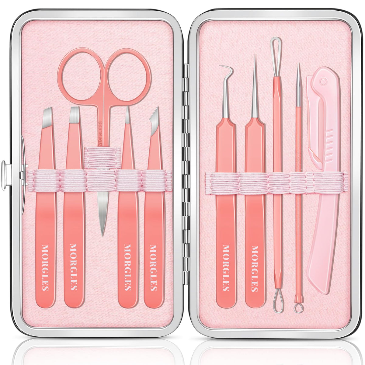 MORGLES Eyebrow Tweezers Set provides precise shaping for brows