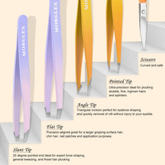 MORGLES flat tweezers delivering steady grip for fine hair removal