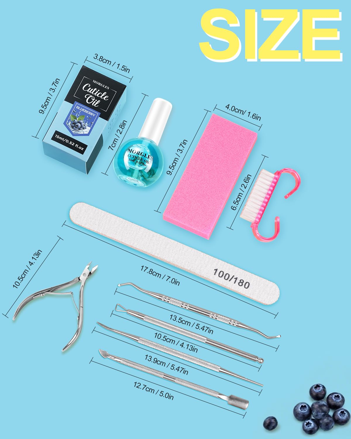 MORGLES nail brush beside buffers for quick nail cleaning