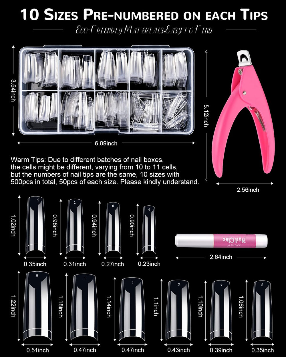 MORGLES nail clipper and glue for secure tip adhesion