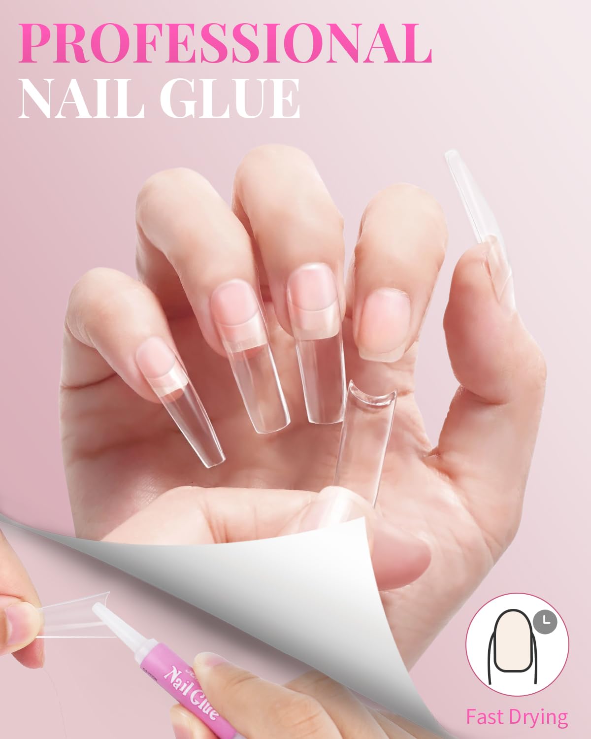 MORGLES natural-looking tips marked 0-9 for easy size matching