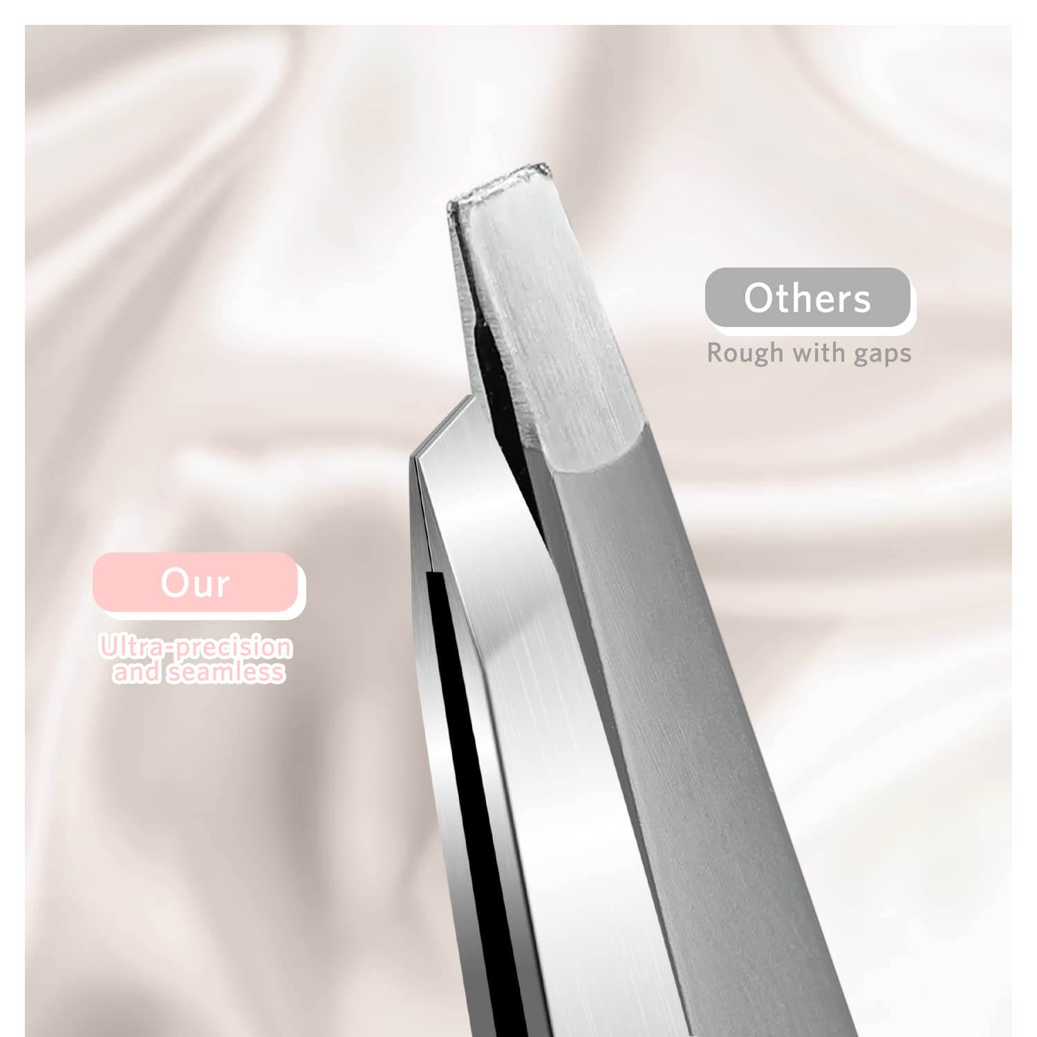 MORGLES professional flat tweezers with precise tips for accurate grooming tasks.