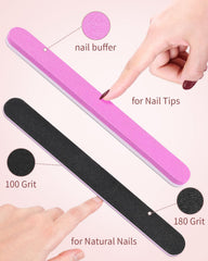 MORGLES square half-cover tips natural look to blend with nails