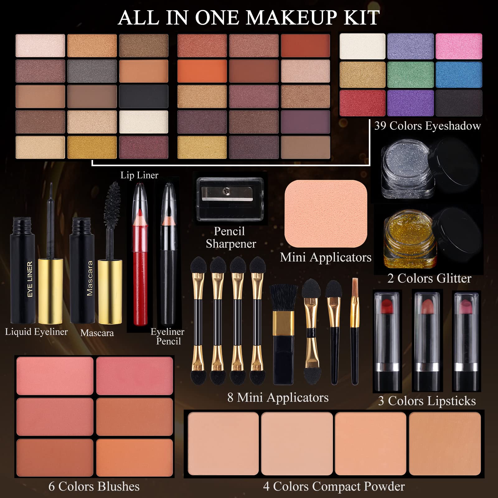 MORNECA makeup kit compact palette close-up shows vibrant shades for any style