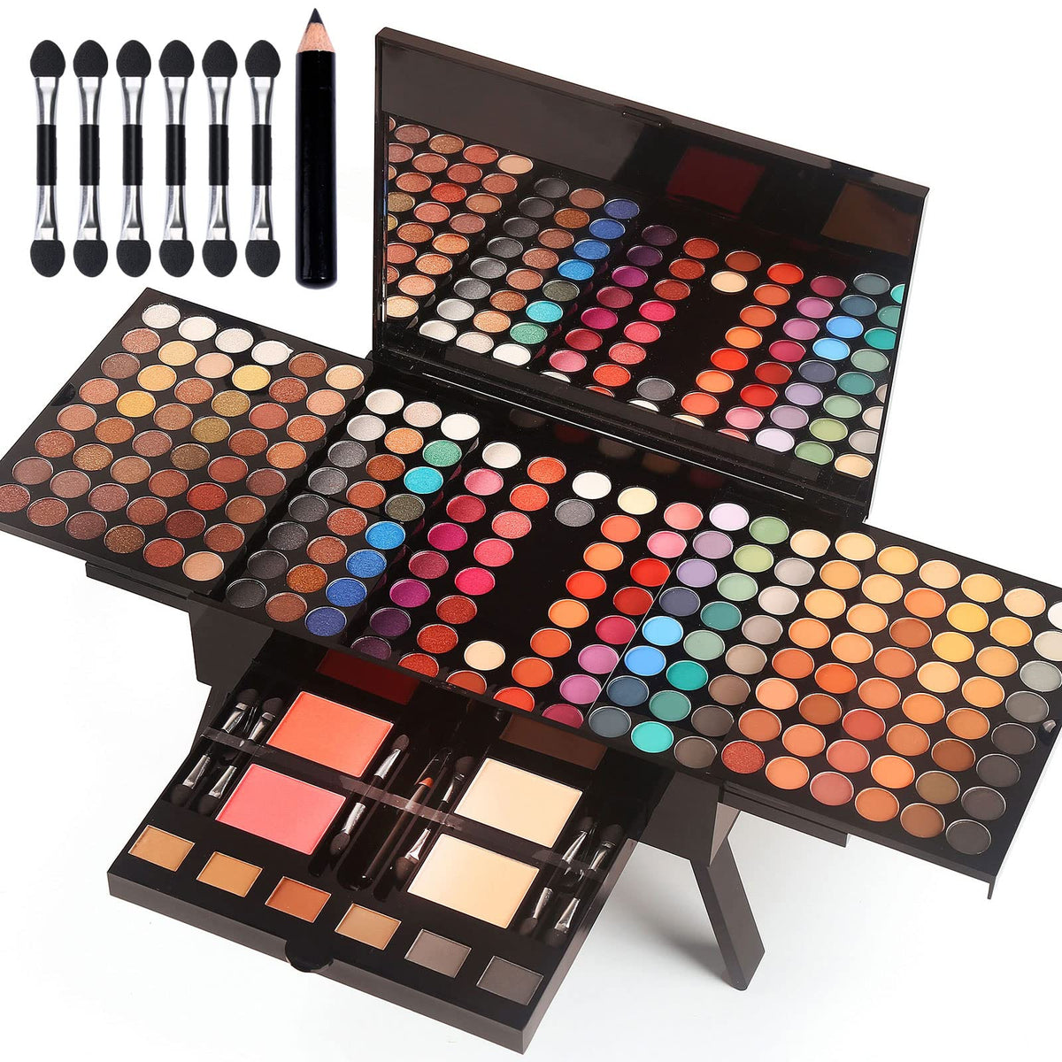 MORNECA women's makeup sets 190-colors palette cover; travel-friendly kit for on-the-go looks.