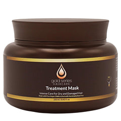 Moroccan Gold Series gold-series-treatment-mask-jar-close-up showcasing argan oil hydration for dry hair.