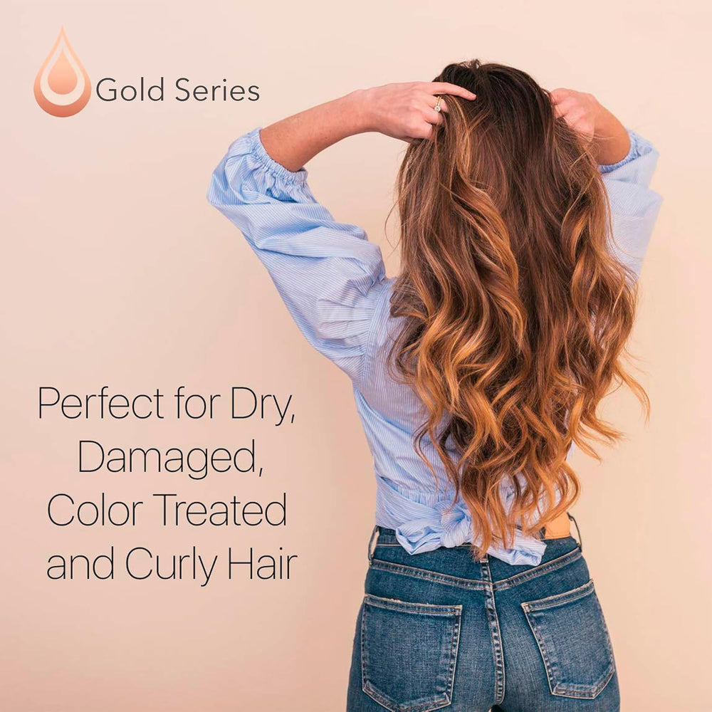 Moroccan Gold Series ingredients-collagen-keratin-detail shows nourishing components for strengthened hair.