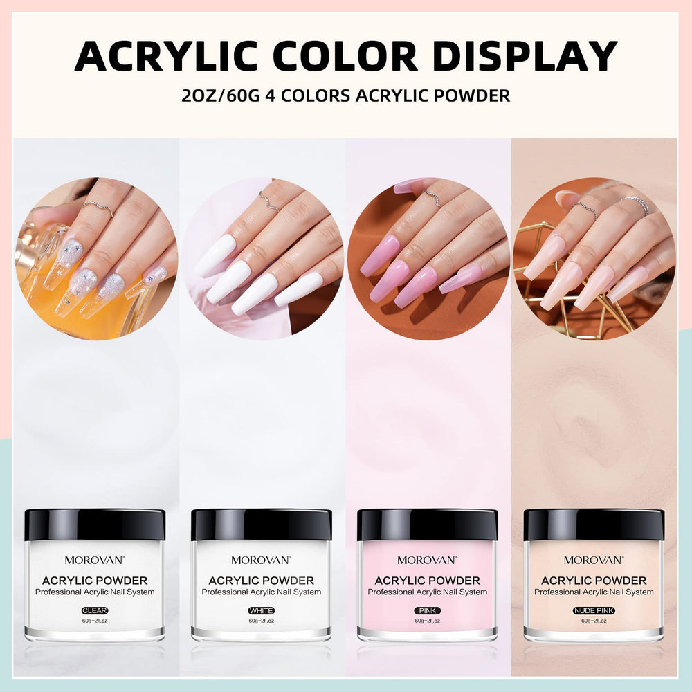 Morovan 3D flower nail art with colored powder for detailed designs