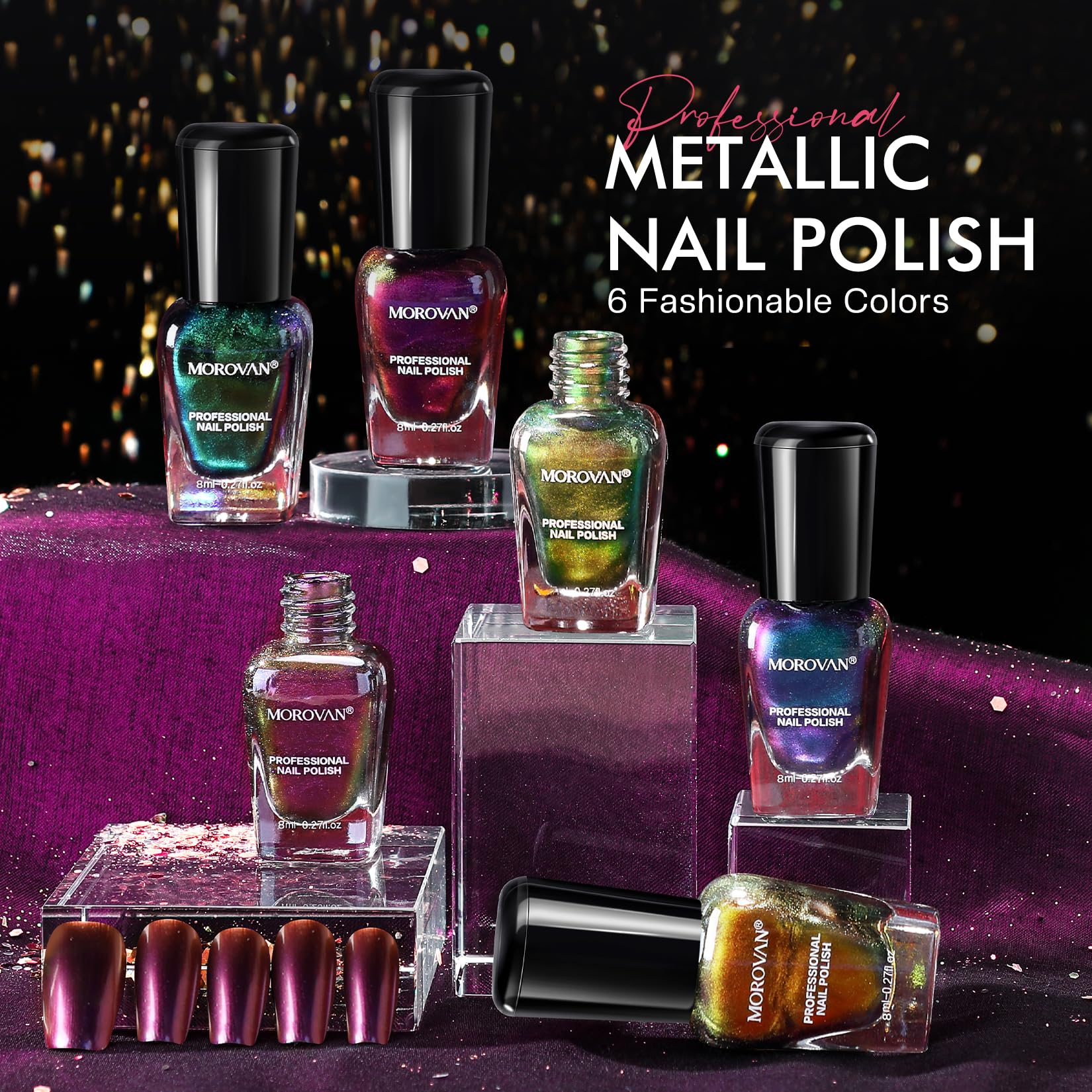 Morovan air-dry nail polish – quick-dry formula without UV lamp.