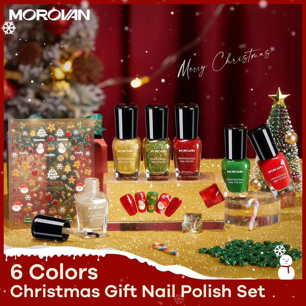 Morovan Christmas nail polish green for vibrant holiday style.