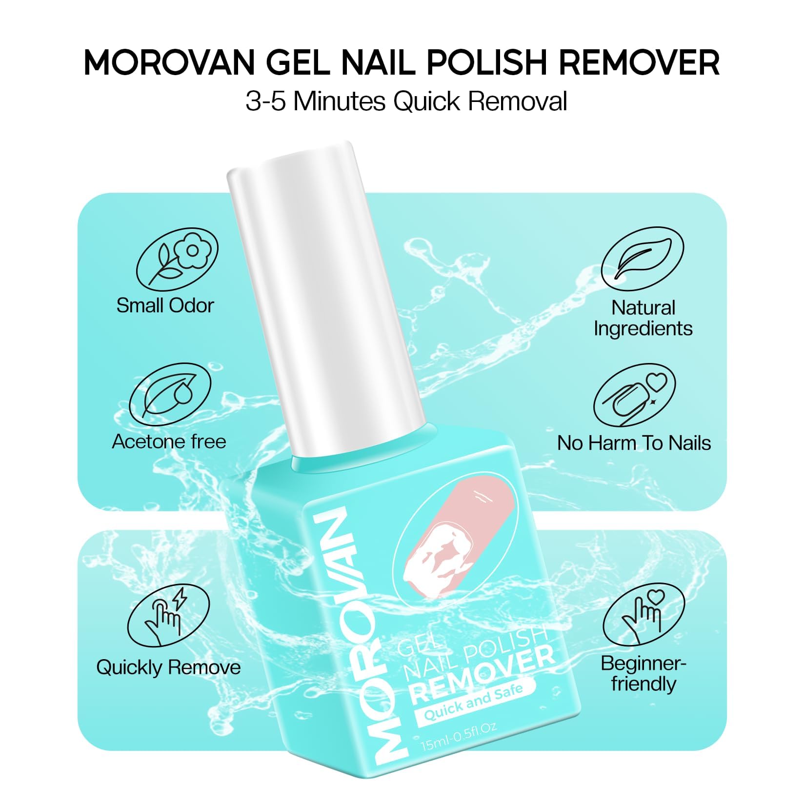 Morovan gel remover kit contents spread for efficient manicure prep