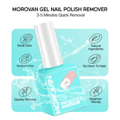 Morovan gel remover kit contents spread for efficient manicure prep