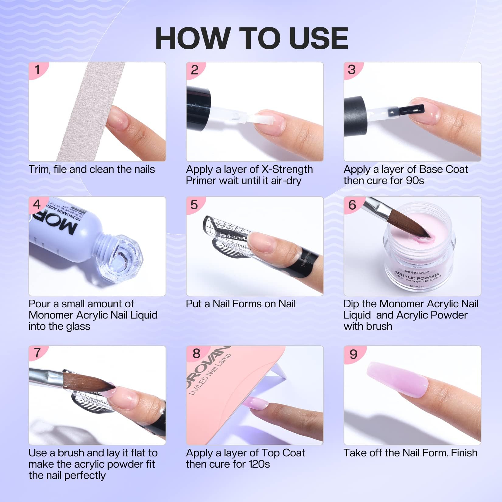 Morovan monomer liquid clear overlay maintains clarity and shine.