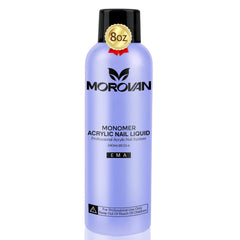 Morovan monomer nail liquid 8oz bottle offers reliable acrylic system for smooth extensions.