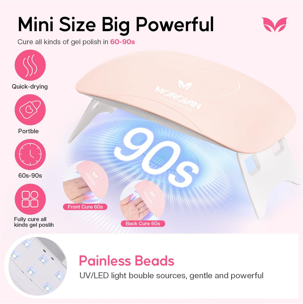 Morovan nail art tools set including brushes and spatulas for precise applications.