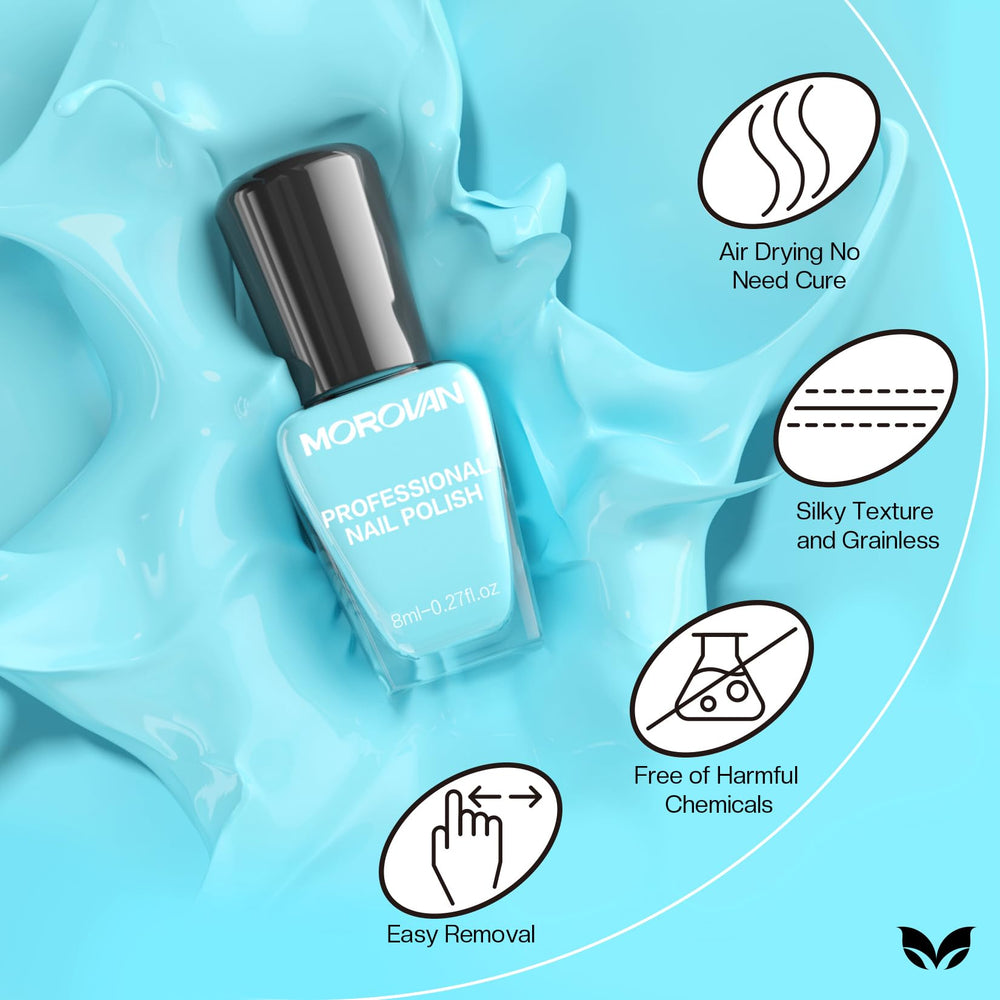 Morovan nail-polish bottles close-up showing vibrant shades for stylish looks