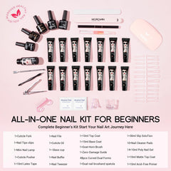 Morovan poly gel kit color palette with 14 shades enables versatile, season-ready manicures.