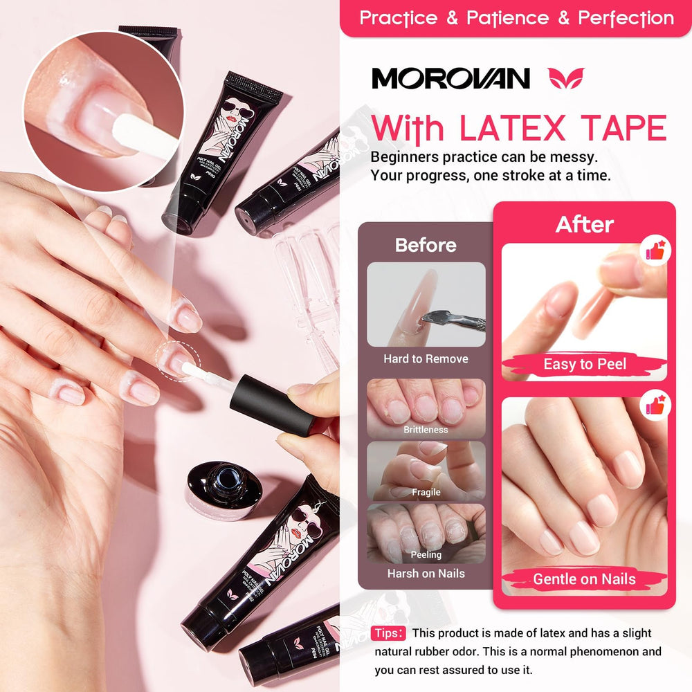 Morovan latex tape for testing colors and practicing designs without commitment.