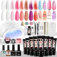 Morovan Poly Gel Nail Kit 48W lamp front view for at-home curing