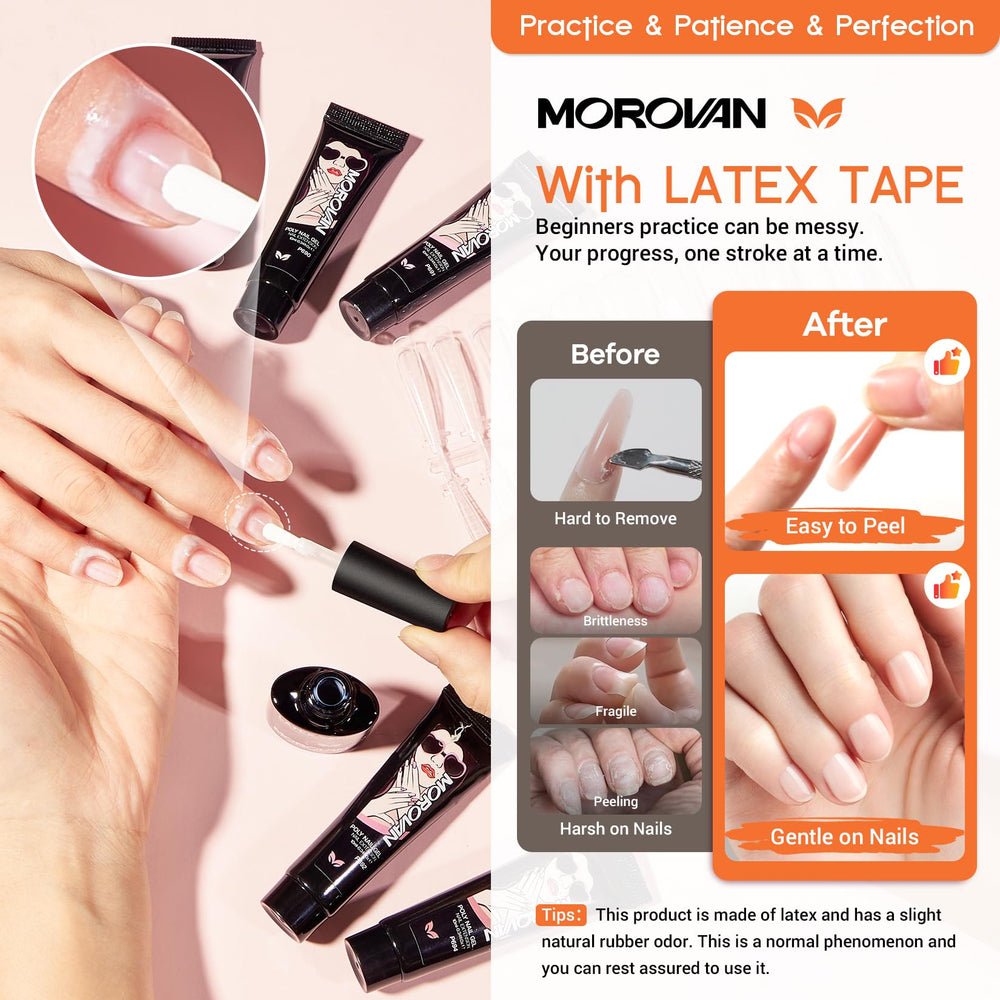 Morovan poly gel nail kit color gels offer versatile shades for daily manicures.