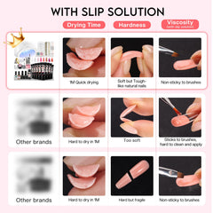 Morovan Poly Gel Nail Kit temperature colors demonstrate color-changing gels