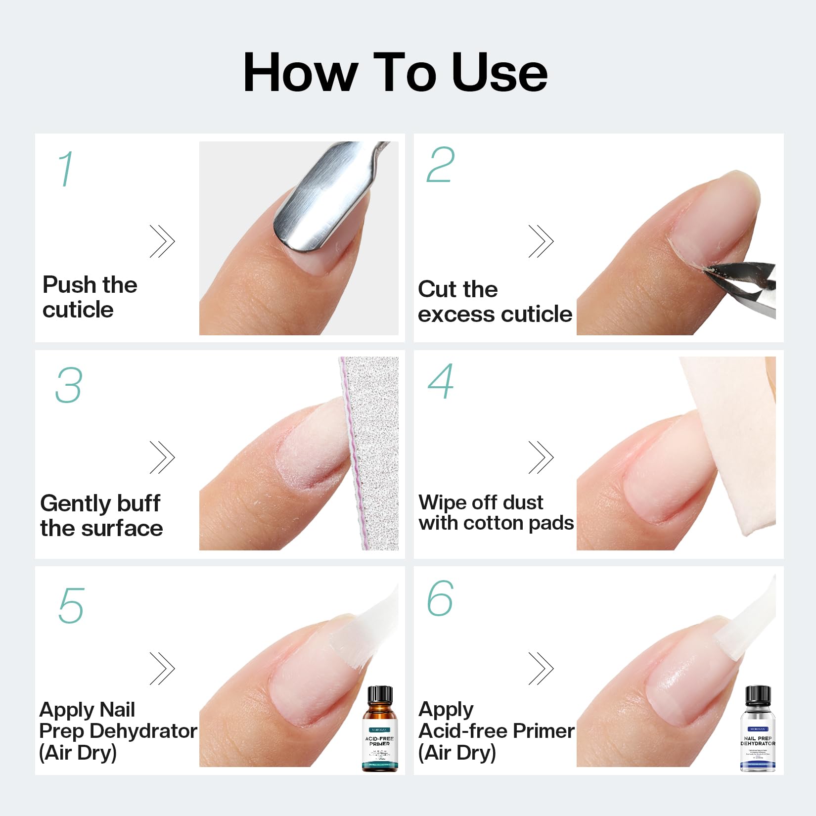 Morovan Travel-friendly nail kit shown on a mobile cart for efficient prep.