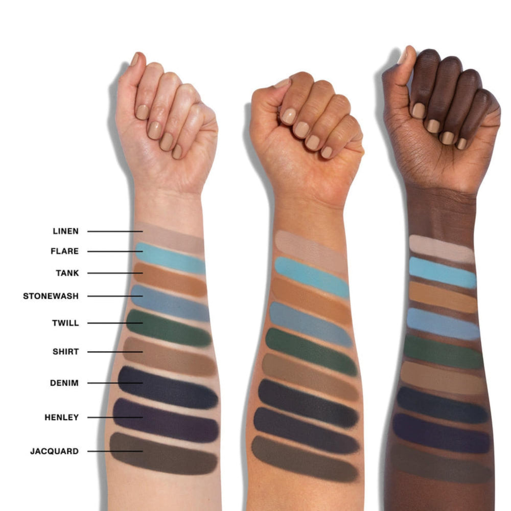 Morphe 9C swatches reveal rich pigment and smooth buildable color for soft to dramatic eyes.