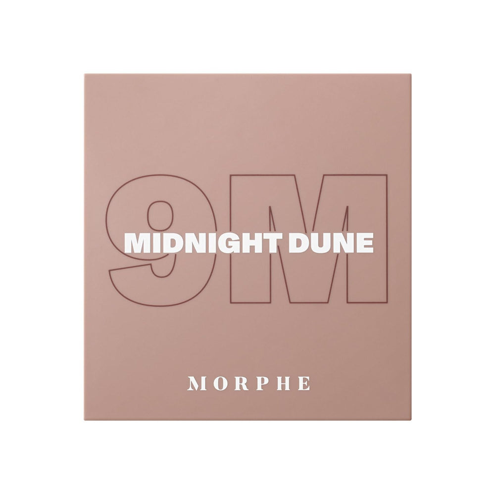 Morphe 9M Midnight Dune swatch strip shows pigment payoff and blendability