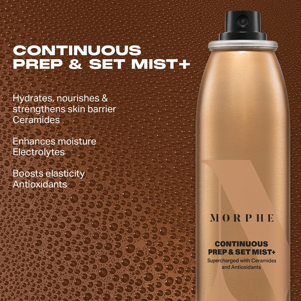 Morphe Continuous Prep & Set Spray ceramides detail skin barrier support