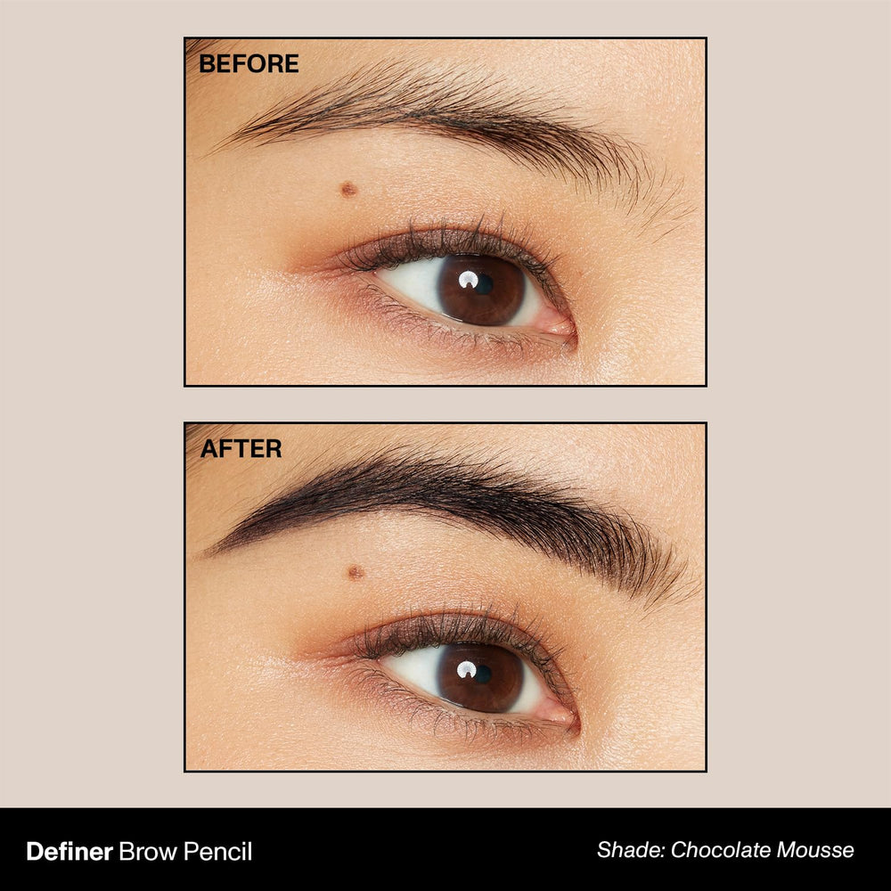 Morphe Definer spoolie blends brow color for a natural finish.