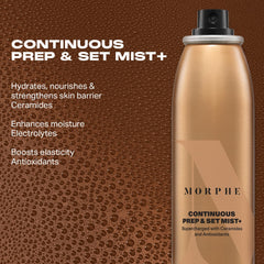 Morphe mist in an application demo showing prep and makeup fusion across layers.