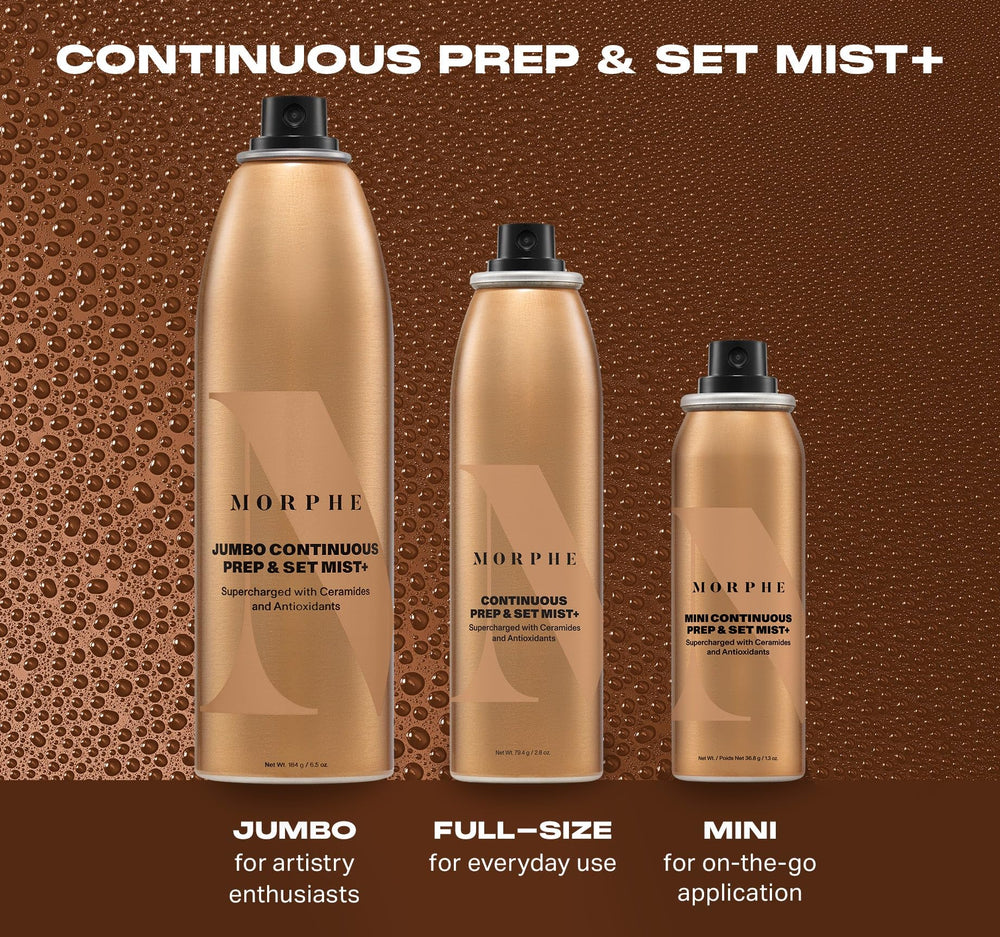 Morphe mist in a bathroom mirror scene for quick morning refresh and hydration.