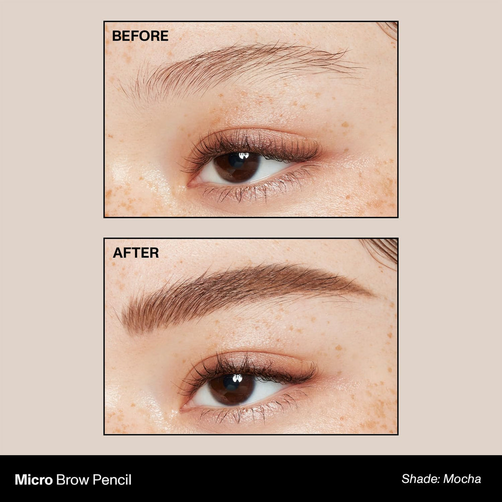 MORPHE Micro Dual Eyebrow Pencil con cepillo para difuminar y peinar las cejas.