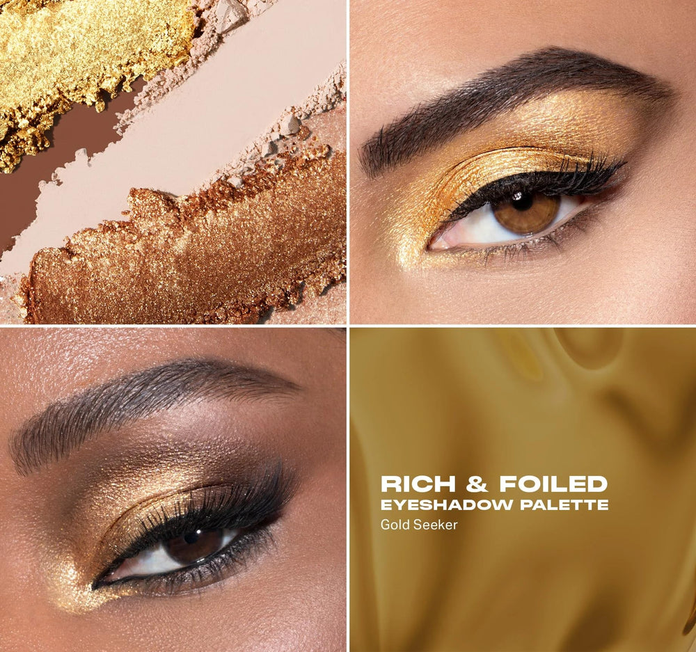 Morphe Rich & Foiled Artistry Palette Molten Metal application shows dramatic wet or dry shine.
