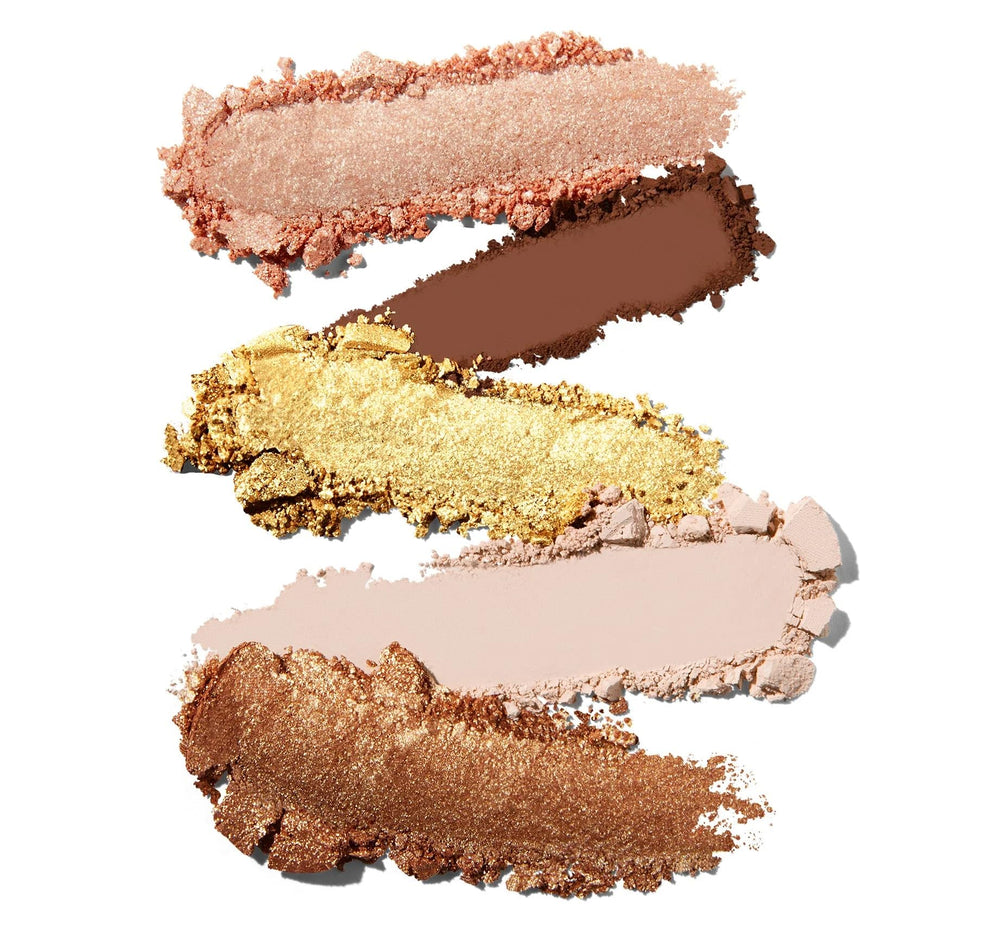 Morphe Rich & Foiled Artistry Palette skin swatch shows luminous brown and gold tones.