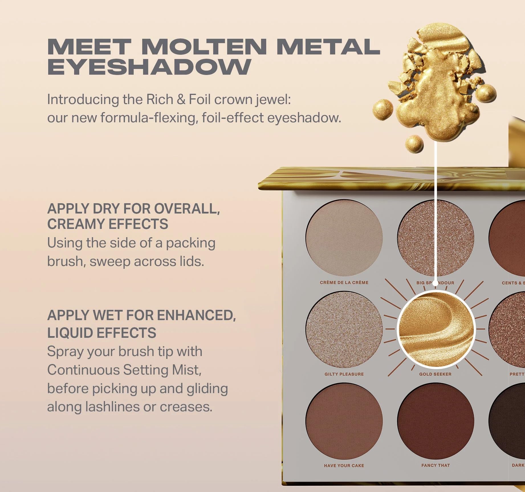 Morphe Rich & Foiled Artistry Palette vegan formula swatch demonstrates pro-grade payoff.