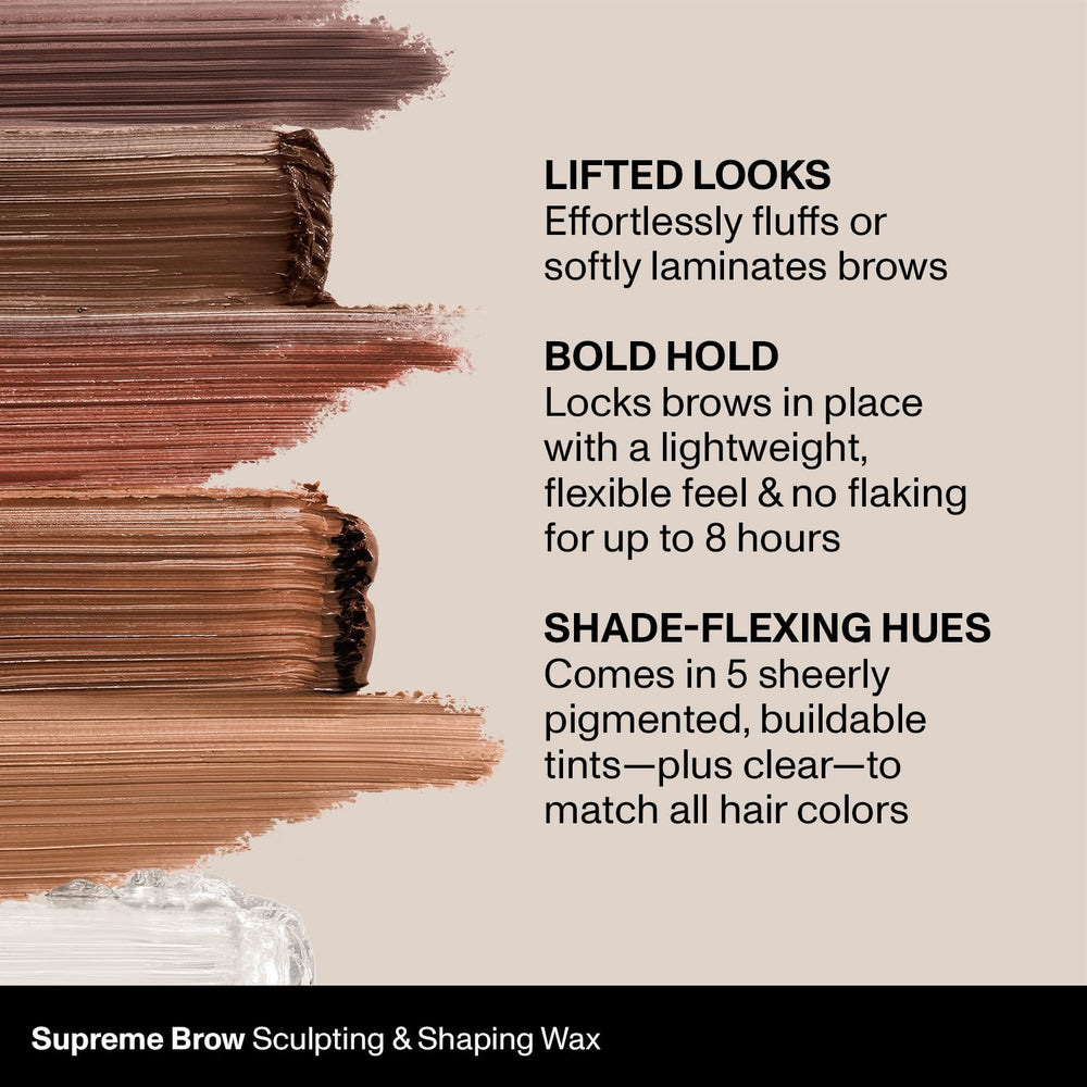 Morphe Supreme Brow Wax sleek finish with a pressed, polished look