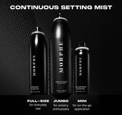 Morphe vitamin-infused setting spray finish for a radiant, natural look.